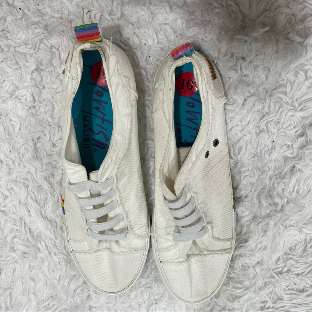NWOT Blowfish pride embellished slide on sneakers